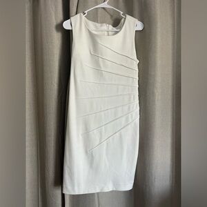 White Calvin Klein dress. Perfect for a classy occasion!